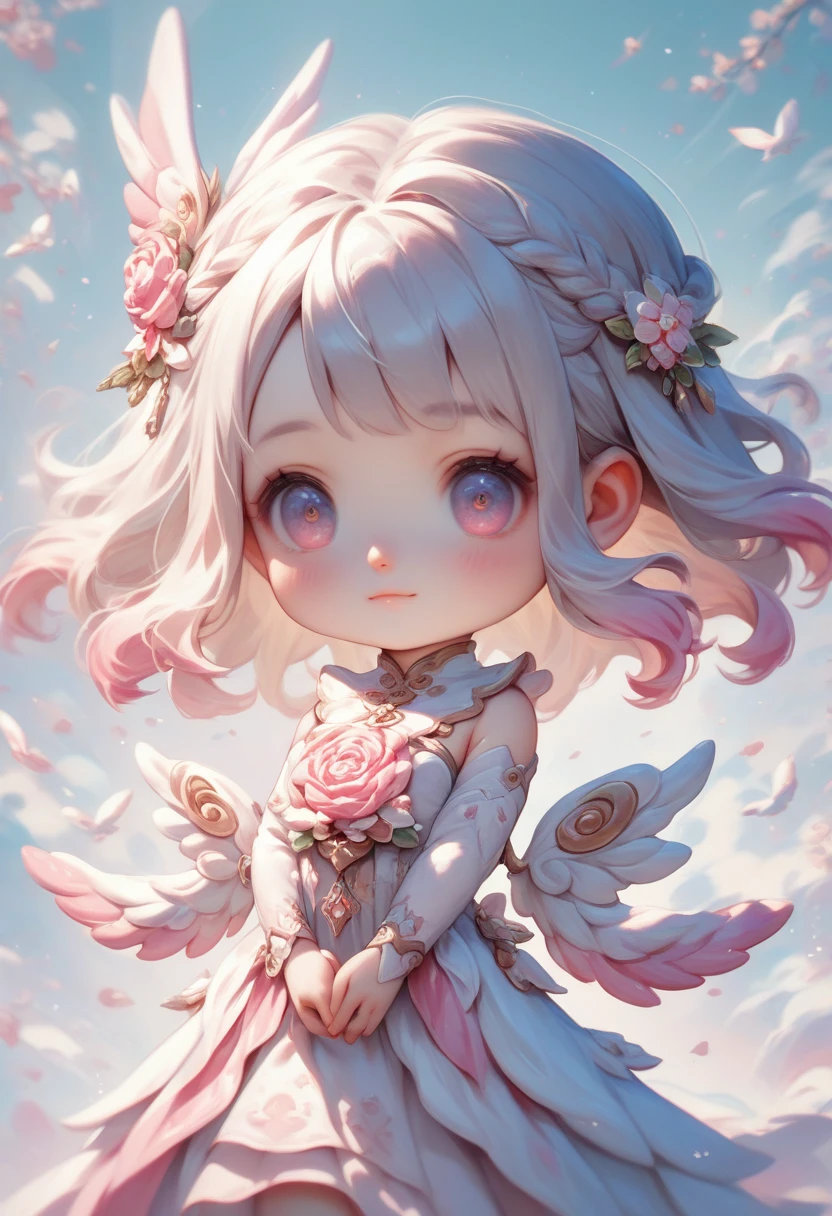 score_9, score_8_up, score_7_up, score_6_up, score_5_up, score_4_up, source_anime, 2.5D, fusion of watercolors and oil paintings, chibi, cute flying angels, heavenly forests, beautiful landscapes, soft and gentle effects, vivid and pastel colors