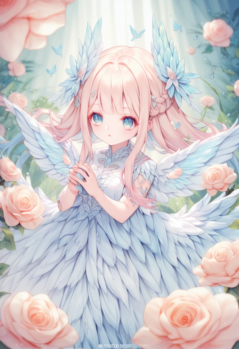 score_9, score_8_up, score_7_up, score_6_up, score_5_up, score_4_up, source_anime, 2.5D, fusion of watercolors and oil paintings, chibi, cute flying angels, heavenly forests, beautiful landscapes, soft and gentle effects, vivid and pastel colors