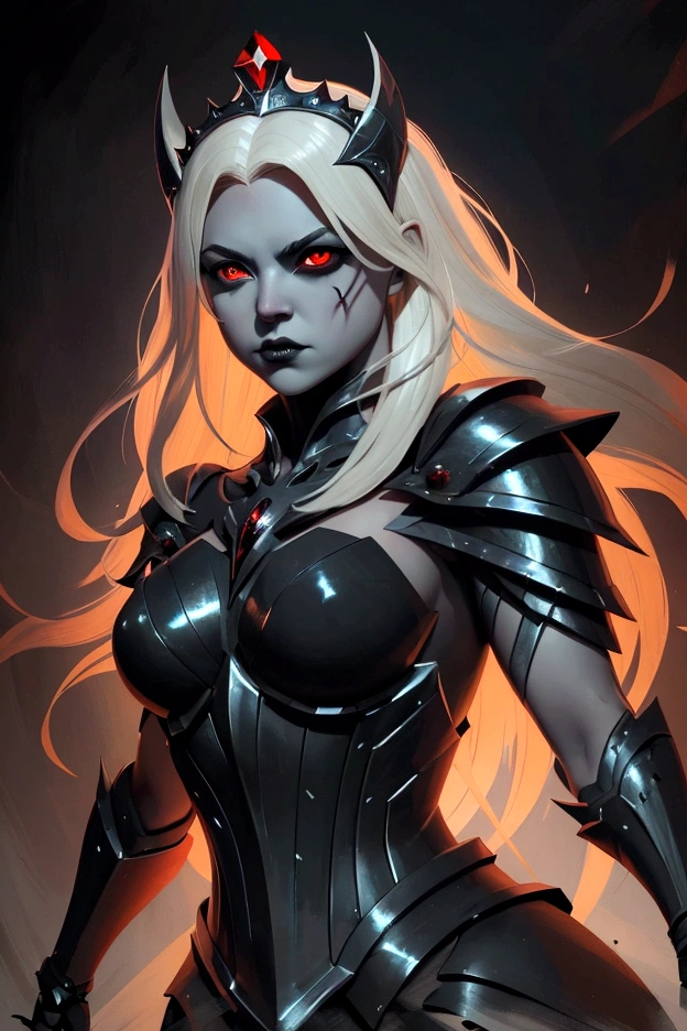 analog style, ((complicated details)), Full body shot, Cold lighting, Nice, ((pale gothic evil princess)), (blond hair), (complicated), ((Skeletal skimpy onyx armor)), ((complicated pointed obsidian crown)), ((Intense Shadows)), ((thick outlines)), dynamic pose, windblown hair, perfect face, (realistic eyes), round iris, (((red eye))), perfect eyes, complicated, complex, Helios 44-2, Swirling bokeh, Trends on Artstation, sharp focus, studio photo, complicated details, muito detalhado, sharp, dnd character portrait, perfect lightning, (((Illustration style, ​masterpiece, by artgerm and greg rutkowski))), cinematic lighting, 8K