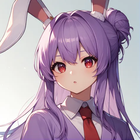 score_9, score_8_up, score_8, score_9, 1 girl,  source_anime,  reisen udongein inaba, purple hair, red eyes, rabbit ears, rabbit...