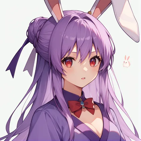 score_9, score_8_up, score_8, score_9, 1 girl,  source_anime,  reisen udongein inaba, purple hair, red eyes, rabbit ears, rabbit...