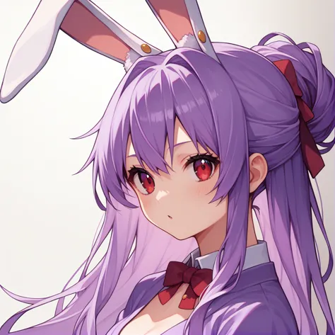 score_9, score_8_up, score_8, score_9, 1 girl,  source_anime,  reisen udongein inaba, purple hair, red eyes, rabbit ears, rabbit...