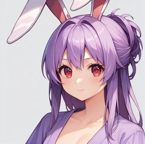 score_9, score_8_up, score_8, score_9, 1 girl,  source_anime,  reisen udongein inaba, purple hair, red eyes, rabbit ears, rabbit...