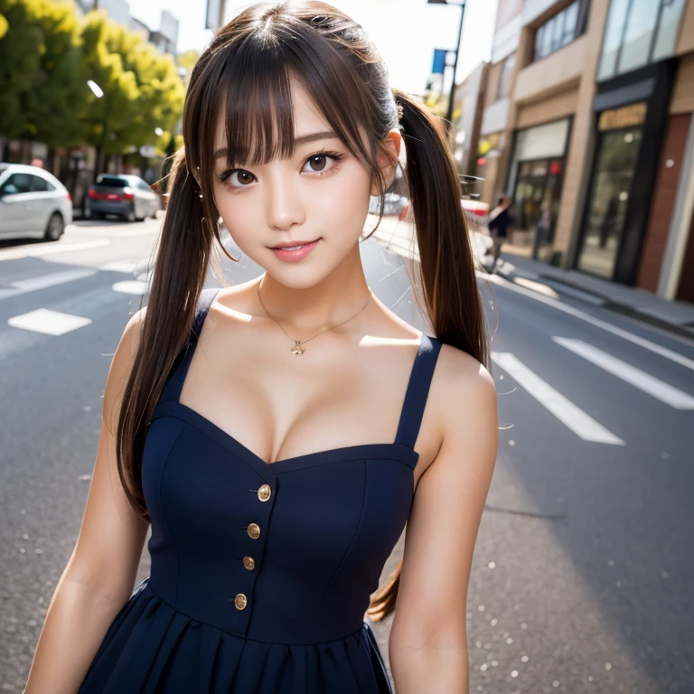 Tabletop, Two Girls、Highest quality, figure, Super detailed, In detail, High resolution, 8k wallpaper, Perfect dynamic composition, Beautiful attention to detail, Women's fashion,Natural color lip, Twin tails. Bold sexy pose,smile,Harajuku、17-year-old girl、cute、sexy shot looking at camera,