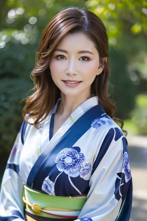 ((best quality, 8K, masterpiece: 1.3)), sharp focus: 1.2, Beautiful Women in Perfect Shape: 1.4, (kimono), Trees, Highly detaile...