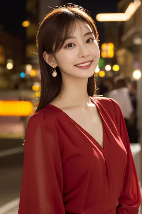 One beautiful woman, (wearing a red blouse:1.2), Beautiful Japanese actresses,
(RAW Photos, Highest quality), (Realistic, Photor...