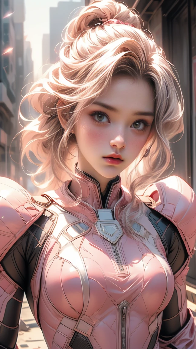 ((best quality)), ((masterpiece)), ((realistic)), (detailed), (photorealistic:1.5), (((succubus ))),((beautiful face, sharp face)), (thick body), (((pink bodysuit))), lights on armor, ((looking at viewer)), dynamic pose, post apocalyptic, destroyed city background, buildings on fire, science fiction, hdr, ray tracing, nvidia rtx, super-resolution, unreal 5, subsurface scattering, pbr texturing, post-processing, anisotropic filtering, depth of field, maximum clarity and sharpness, rule of thirds, 8k raw, (luminescent particles:1.4), (extremely detailed cg, unity 8k wallpaper, 3d, cinematic lighting, lens flare), reflections, sharp focus, cyberpunk art, cyberpunk architecture,((ride motorbike))