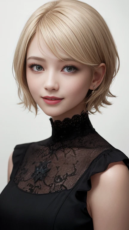 (Highest quality、8K、32k、masterpiece)、(Realistic)、(Photorealistic:1.2)、(High resolution)、Very detailed、Very beautiful face and eyes、1 Girl、Round and small face、Narrow waist、Delicate body、(close、Highest quality、High detail、Rich skin detail)、(Highest quality、8K、Oil paint:1.2)、Very detailed、(Realistic、Realistic:1.37)、Bright colors、(((blonde)))、(((Bust Shot)))、(((short hair)))、(((White wall background)))、(((White wall background)))、(((She has a happy expression)))、(((I&#39;Laughter)))、(((Wearing a red T-shirt)))、(((A T-shirt with English written on the chest.)))、(((Look straight ahead)))、(((blondeです)))、(((It&#39;Blonde)))、(((The skirt is short)))、(((Teeth are visible)))、(((Hands are above the head)))、