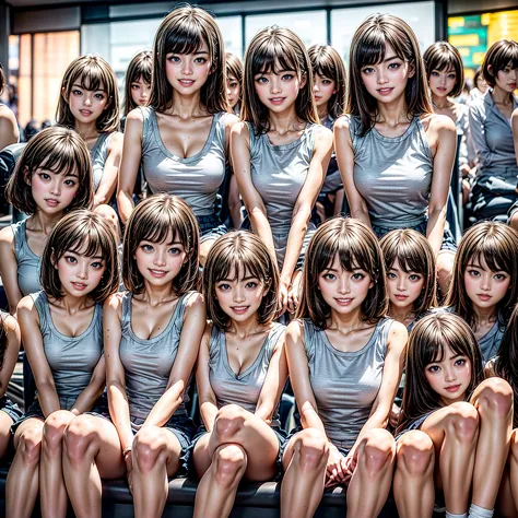 ((ExtremelyDetailed (PUNIPUNI KAWAII 12 Girls in a row:1.37) (Shibuya) scramble crossing)), (masterpiece 8K TopQuality:1.2) (Pro...