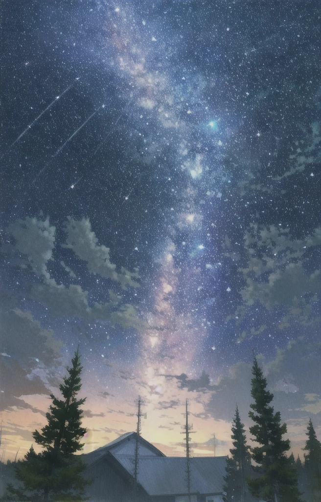 Highest quality、Fantasy、Starry Sky、night、forest