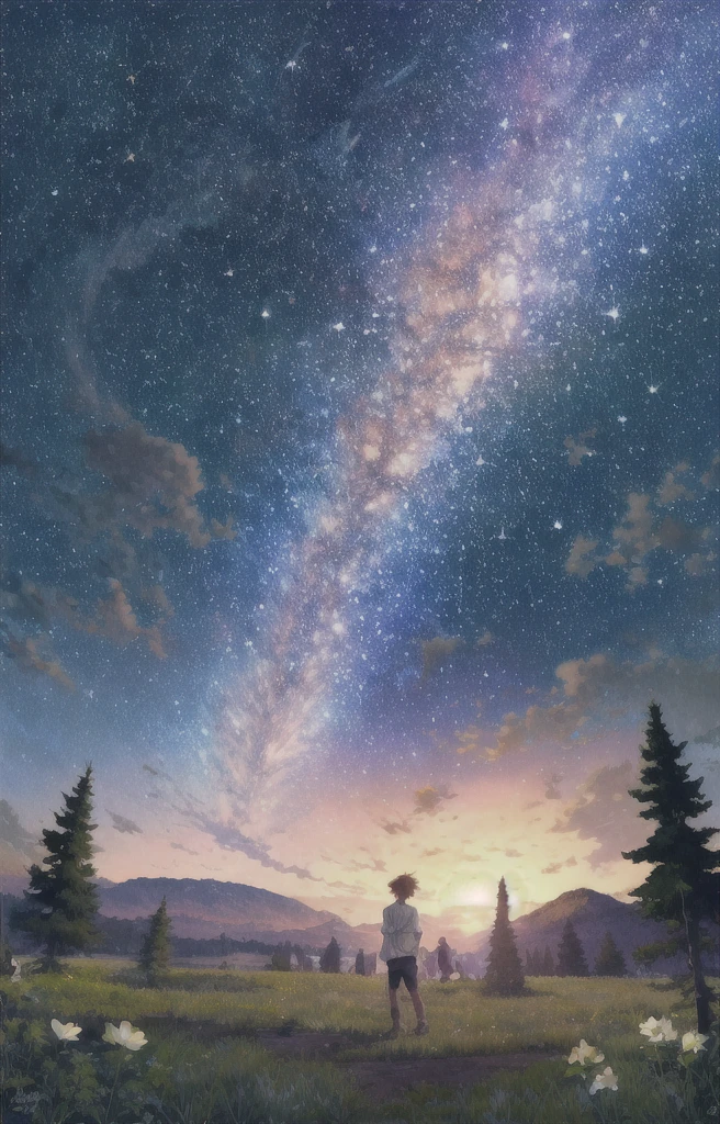 Highest quality、Fantasy、Starry Sky、night、forest