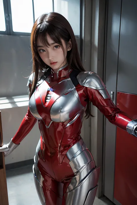 Ultraman、Practical、Practical、light, Girl in shiny red and silver suit、15 years old、Professional photos、University Teachers&#39;D...