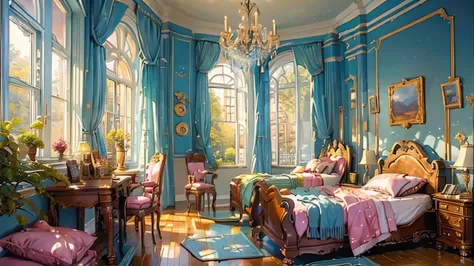 (((best quality))), (((masterpiece))), a girl magical dorm, classic interior