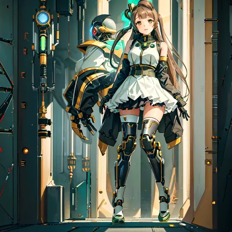 masterpiece, high quality, Gynoid Cyborg Body、The face is Minami Kotori、Minami Kotori, who has been remodeled into a girl-type m...