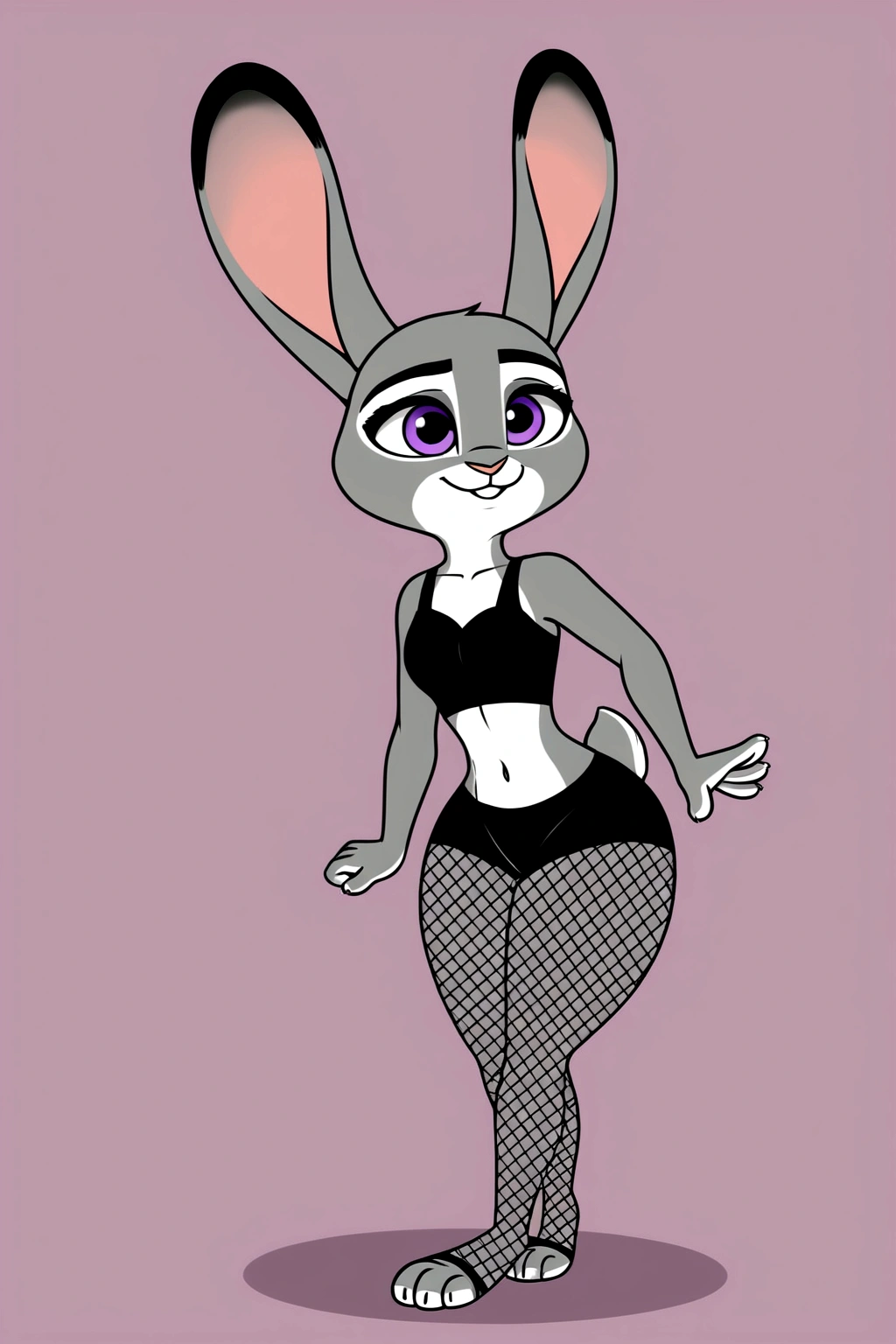 hyper detailed),(best quality, high resolution),Judy Hopps in fishnet  tights - SeaArt AI