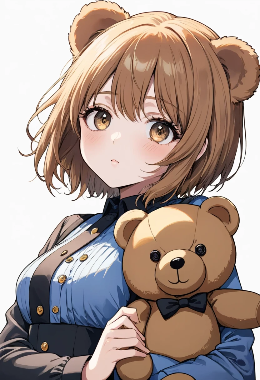 detailed illustration (side view),dynamic angle, ultra-detailed, illustration, clean line art, shading, anime, detailed eyes, detailed face, beautiful face, dramatic lighting, detailed illustration, dynamic angle, ultra-detailed, illustration,

A brown teddy bear with button eyes.