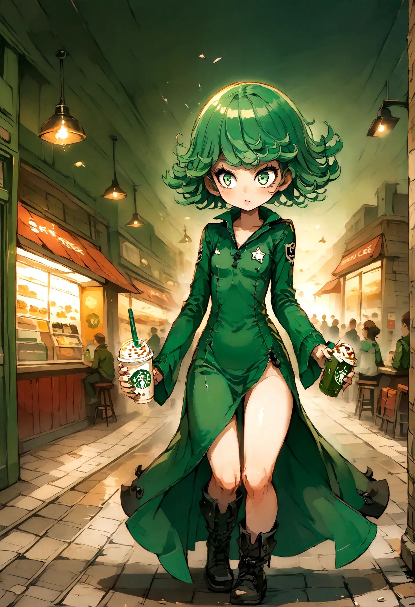 score_9,tatsumaki,starbucks