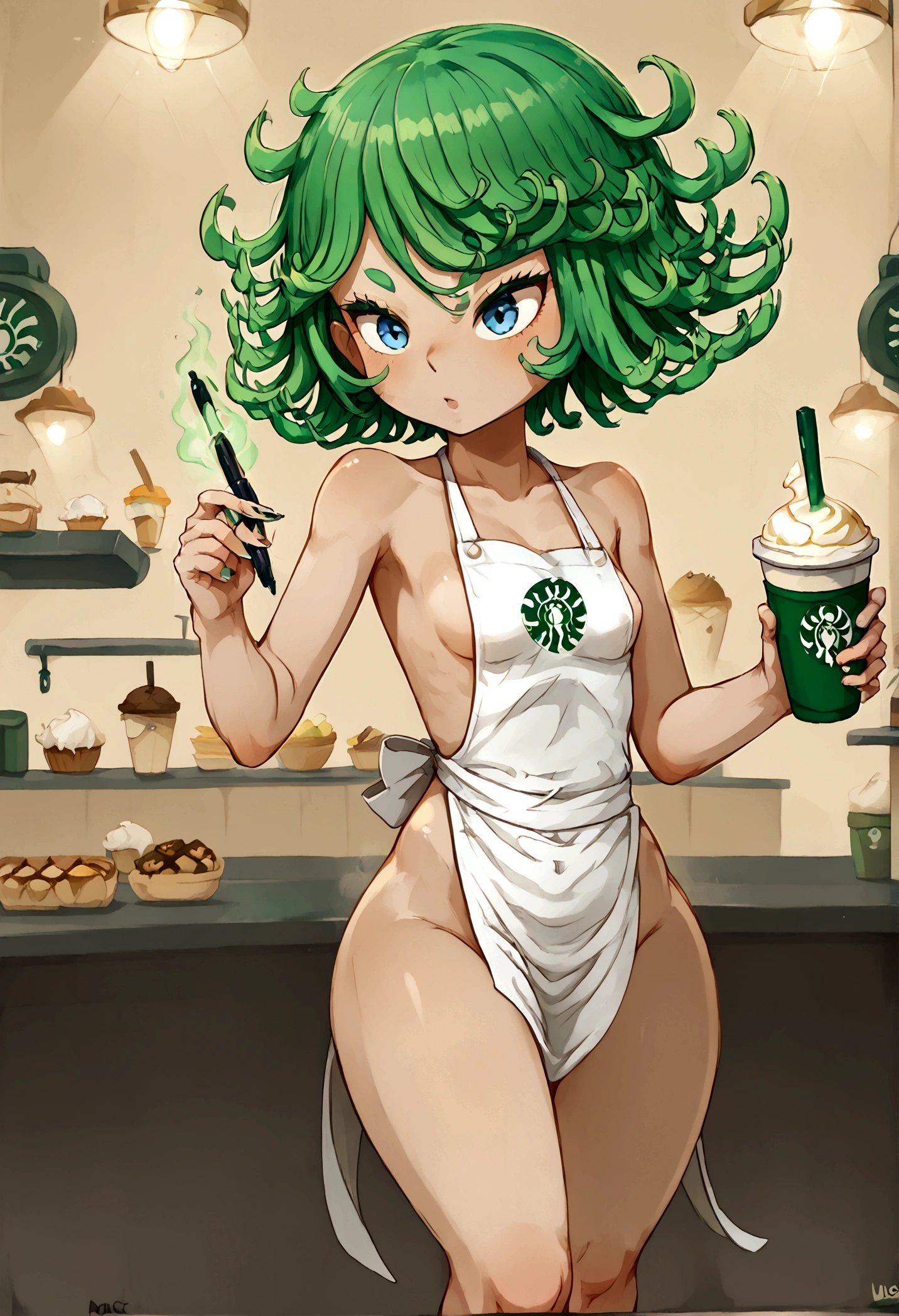 SCORE_9,TATSUMAKI,STARBUCKS,APRON,NUDE,