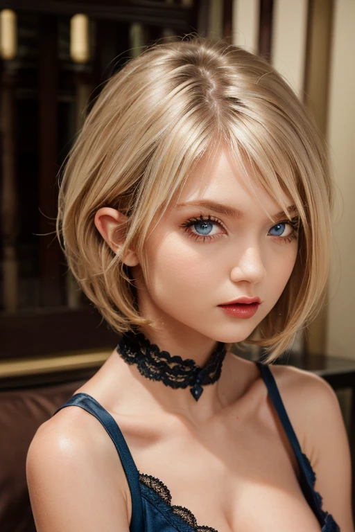 Masterpiece, Best Quality,  gothic girl, clavicle, looking at the viewer stunning blue eyes, white skin eyeliner, perfect detailed 12k, hair with bangs , Beautiful face, perfect mouth,  lipstick negro,  voluminous and sensual lips, big and heavy bust 