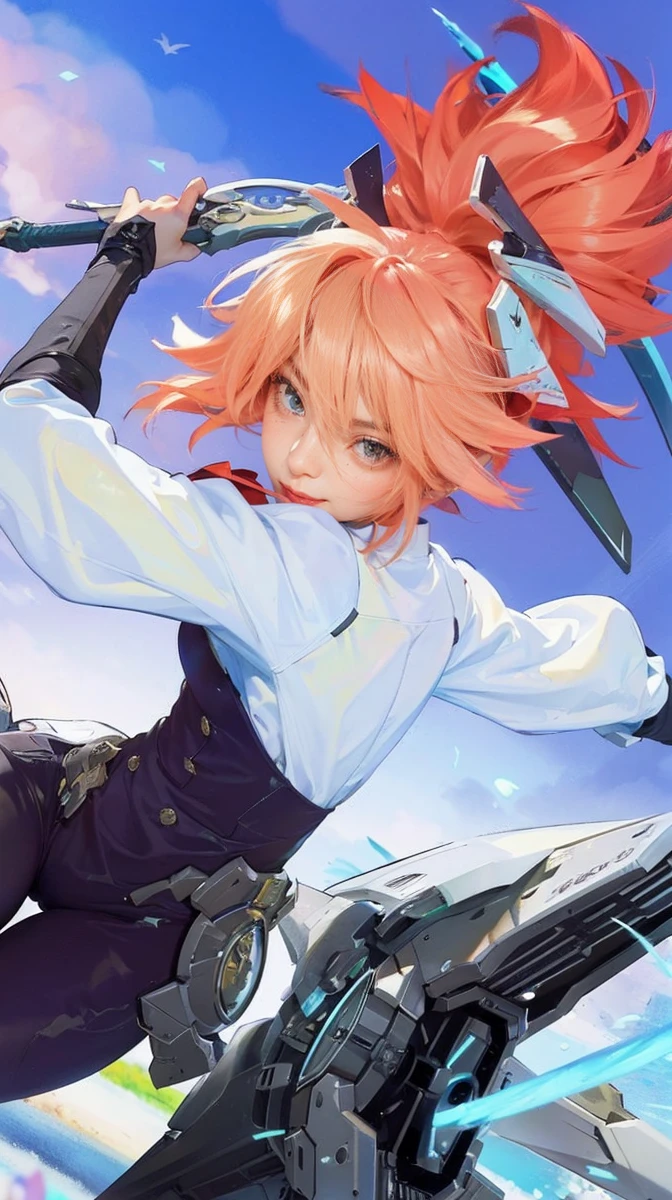 8k, best quality, highres, realistic, real person, A solitary warrior in a suspicious arena setting, without the demon lord. The warrior, lightly armored and with a sly smile, wields a large, ornately decorated axe. They have short red hair. The background is a mysterious and ominous arena, with a sense of danger and suspense. The lighting is dim and dramatic, enhancing the warrior's intense and cunning appearance.