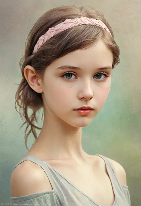 (кинематографическое фfromо:1.3) from (фfromо до бедер:1.3),(skinny:1.3) beautiful 12 year old girl, (complex brown hair), высок...