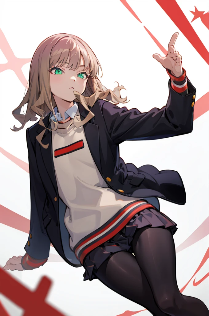 MinamiSchoolUniform, black pantyhose, black jacket, best quality, masterpiece, highres