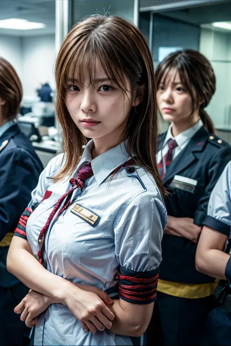 Five female bank employees are taken hostage after being attacked by robbers、All of them have their hands tied behind their back...