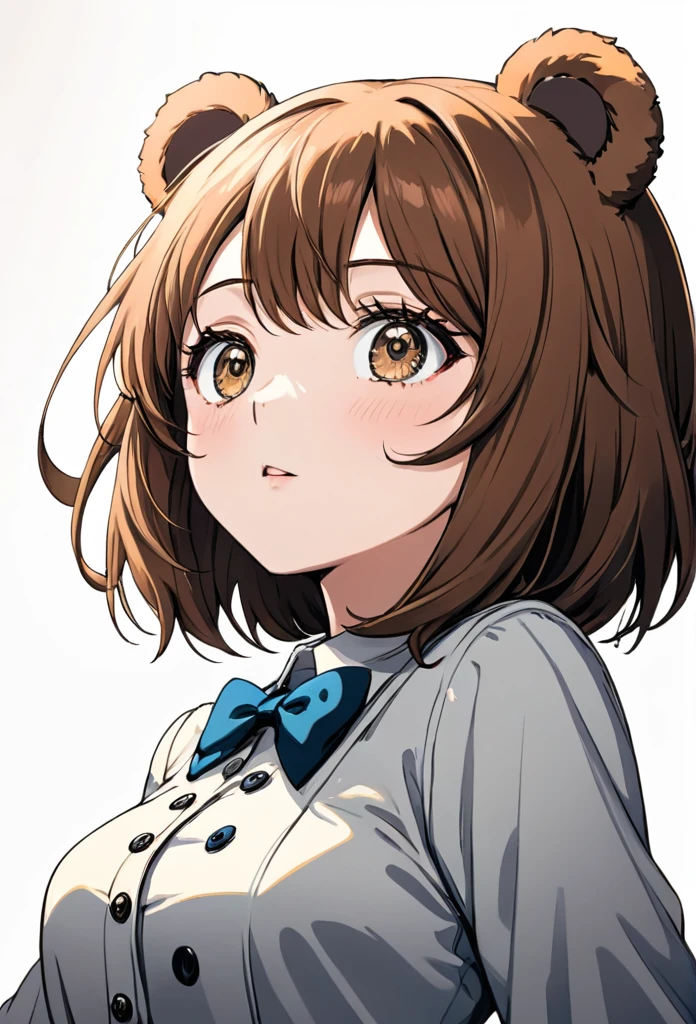 detailed illustration (side view),dynamic angle, ultra-detailed, illustration, clean line art, shading, anime, detailed eyes, detailed face, beautiful face, dramatic lighting, detailed illustration, dynamic angle, ultra-detailed, illustration,

A brown teddy bear with button eyes.