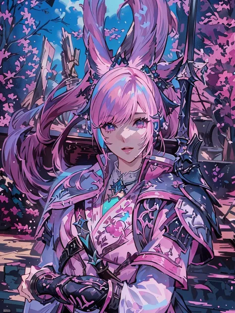 Closeup of a costumed person with pink hair, final fantasy style 14, Final Fantasy 1 4, Final Fantasy 1 4 screenshot, ffxiv ciel...