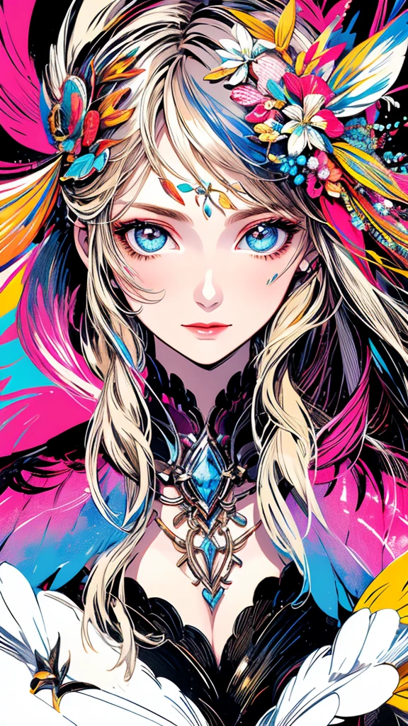 （masterpiece，Top，，Official Art，Beautiful Beauty：1.2），（1girl：1.3），Extremely detailed，Colorful，The most detailed，（Watercolor：1.3），Optical Hybrid，Playful pattern，Lively texture，Rich colors，Unique visual effects