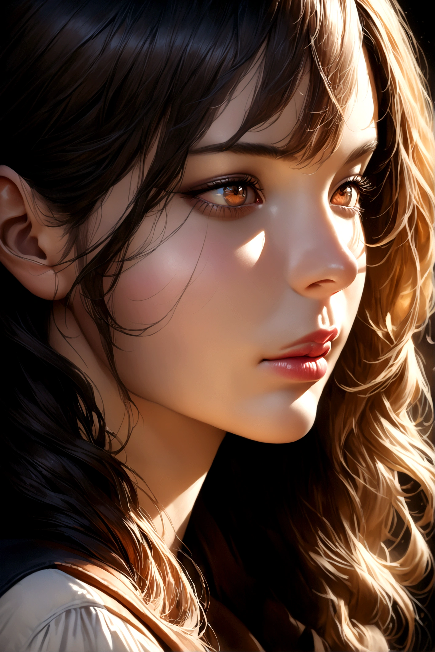 a beautiful girl, lisa (genshin impact), intricate detailed portrait, profile picture, icon, extremely detailed eyes and face, longeyes lashes, flawless skin, cute expression, elegant pose, (best quality,4k,8k,highres,masterpiece:1.2),ultra-detailed,(realistic,photorealistic,photo-realistic:1.37), digital painting, vibrant colors, soft lighting, warm color palette, cinematic lighting, dramatic mood