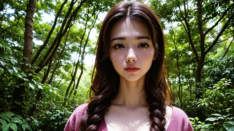 (1girl), Gorgeous and fantastic portrait in fantasy forest, Printing possible, 8K,  (smoother lighting:1.05), (increase cinemati...