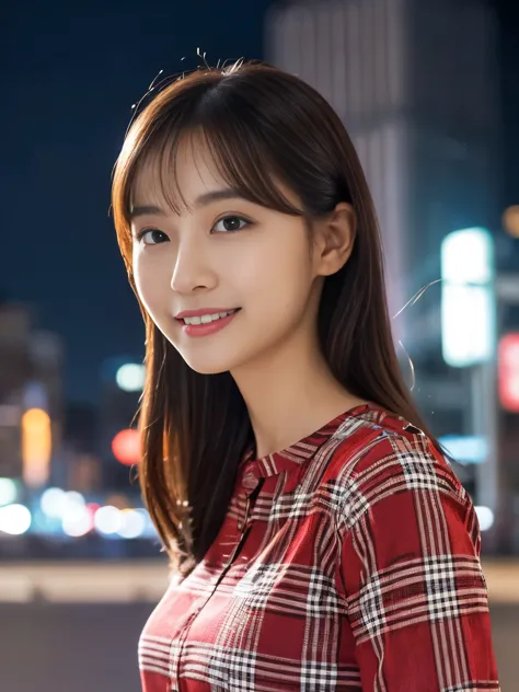 1 girl, (wearing a Check pattern red blouse:1.2), Beautiful Japan actress,
(RAW photo, highest quality), (realistic, Photoreal:1...