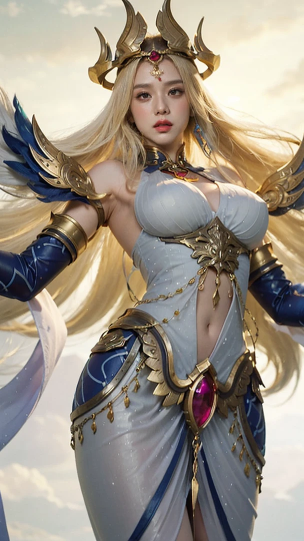 un primer plano de una niña o una mujer(Ídolo del K-POP), Cabello detallado , big booobs ,  cinemática de los portadores de sombras, Fantasía de detalle 4k, una hermosa emperatriz de fantasía, juego cg, fantasía xianxia, xianxia hero, 2. 5 d cgi anime fantasía obra de arte, Primer plano de la diosa cinematográfica., ruan jia and artgerm, wow Fantasía de detalle 4k, personaje de fantasía hiperdetallado, alta definición, hiperdetallado,perfecto, fantástico, textura detallada de la piel facial y corporal, detalle vagina (coño), detalle ojos, detalló todo.