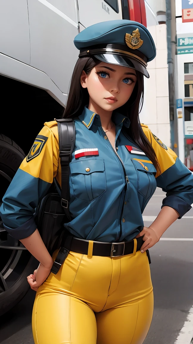 woman with traffic police uniform from Peru 