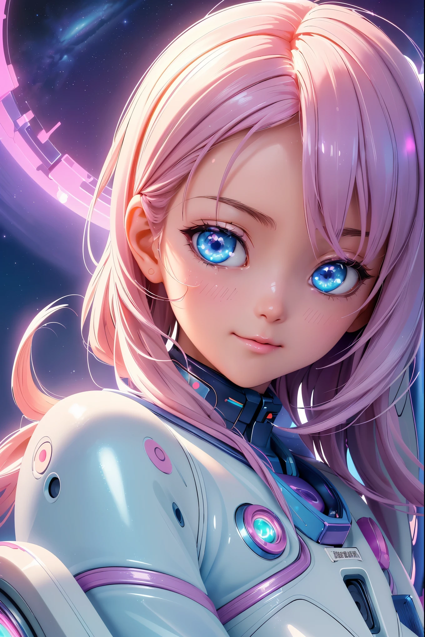 (best quality,4K,8K,high resolution,masterpiece:1.2),Extremely detailed,(Practical,photoPractical,photo-Practical:1.37),Astronaut Girl,Vaporwave Aesthetics,beautiful,Delicate eyes,Delicate lips,extremely Delicate eyes and face,Long eyelashes,rich and colorful,Smile,rainbow,Soft colors,Glowing lights,Neon atmosphere,Lush garden background,Vibrant atmosphere,Retro Style,Surreal,The art of math,80s Style,Aesthetic art,Crafting Materials,shiny surface,Space suit,Pink and blue theme,Starry sky,peaceful,Futuristic,peaceful表情,relaxing environment,Bright colors,pastel gradients,Dreamy atmosphere,pure white clouds,Fantasy setting,peaceful目光,Aesthetic composition,Ethereal atmosphere,Cosmic Energy,Expressive colors,Perfect lighting,Ethereal Beauty,Amazing Art,Seamless integration,Fascinating,striking,Tempting,Visual enjoyment,Transcendental Artwork,Inspire creativity.