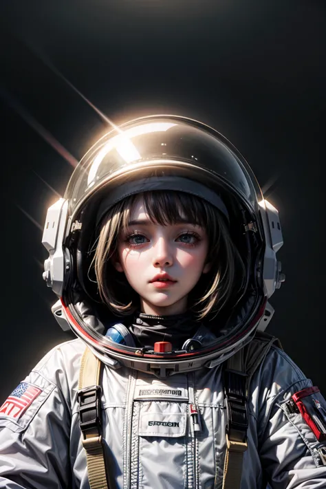 (masterpiece,top quality,high quality)), ((8K wallpaper unified with high definition CG)), Astronaut standing on the moon, portr...