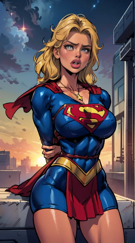 ((SUPERGIRL is on a spaceship in outer space)), (Supergirl is wearing high jump stiletto) ((SUPERGIRL IS WEARING A HEAD HARNESS ...