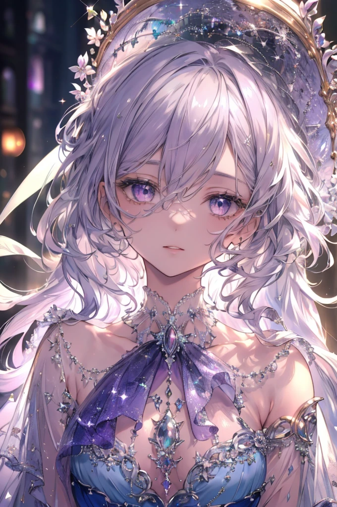 High resolution RAW color art, animation,Sculpture, Silver Marble Skin, (((Highly detailed elegant))), Magical atmosphere, Detailed skin, texture,(Exquisitely crafted, The finer details, Ultra-detailed art), Depth of written boundary, Bokeh, Silky Touch, Hyper Detail, White Background, (Pastel Purple), Beautiful Eyes, Elegant face, Recall, Magic Hat
