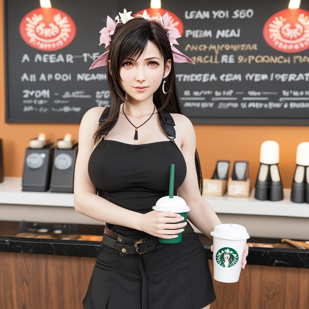 14-year-old Aerith Gainsborough and 14-year-old Tifa Lockhart fighting inside a Starbucks