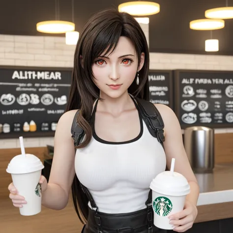 14-year-old aerith gainsborough and 14-year-old tifa lockhart fighting inside a starbucks