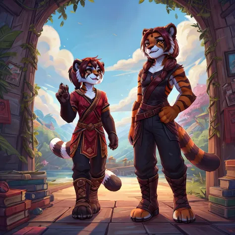 (4fingers), small_round_ears, small_panda_ears, pandaren, world_of_warcraft, furry, anthropomorphic, fluffy_tail, foxtail, cfema...