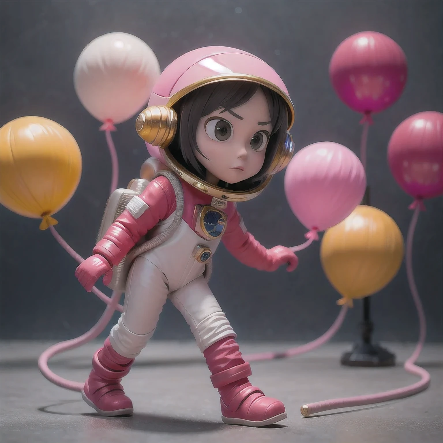 （（宇航员））淡粉色气球背景