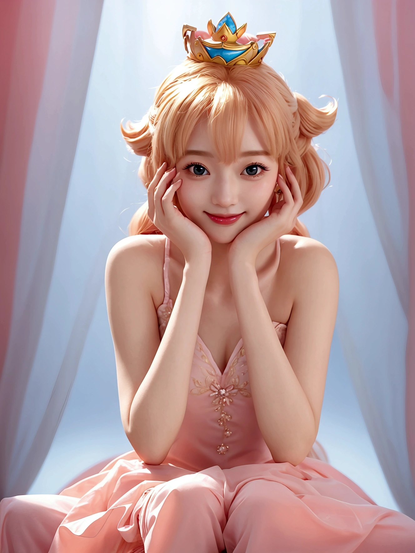 beautiful girl、smile、Real、Princess Peach