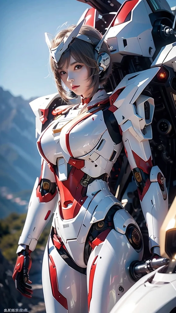 Textured skin, Super Detail, Attention to detail, high quality, 最high quality, High resolution, 1080P, Hard disk, beautiful,(Gundam Girl),Beautiful cyborg woman,Mecha Cyborg Girl,Battle Mode,Girl with a mechanical body,She wears a futuristic Gundam mecha