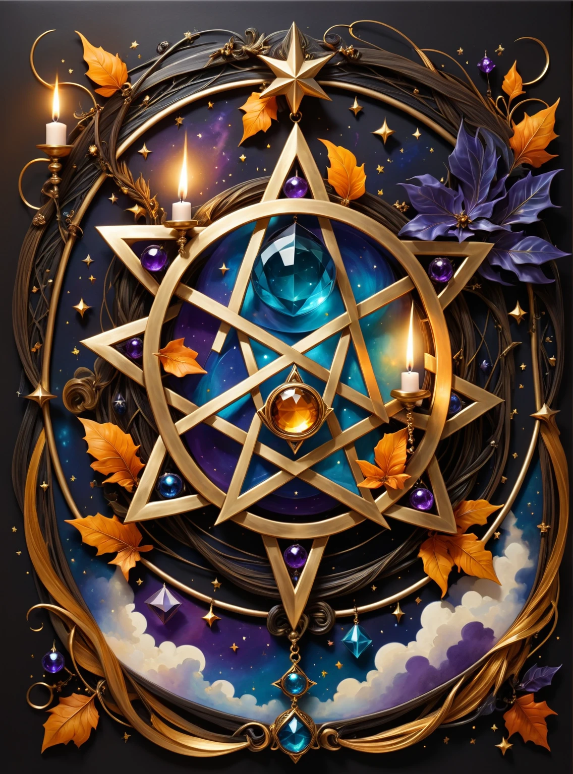 ((best quality)), ((masterpiece)), (detailed), magic, witchcraft, witch accessories, perfect geometry of shapes and forms, spiritual practice, harmony