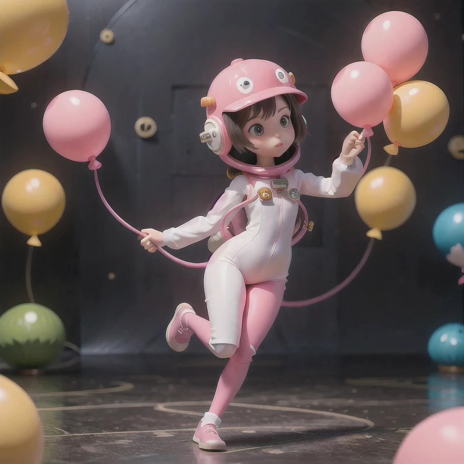 （（astronaute））Fond de ballons rose clair