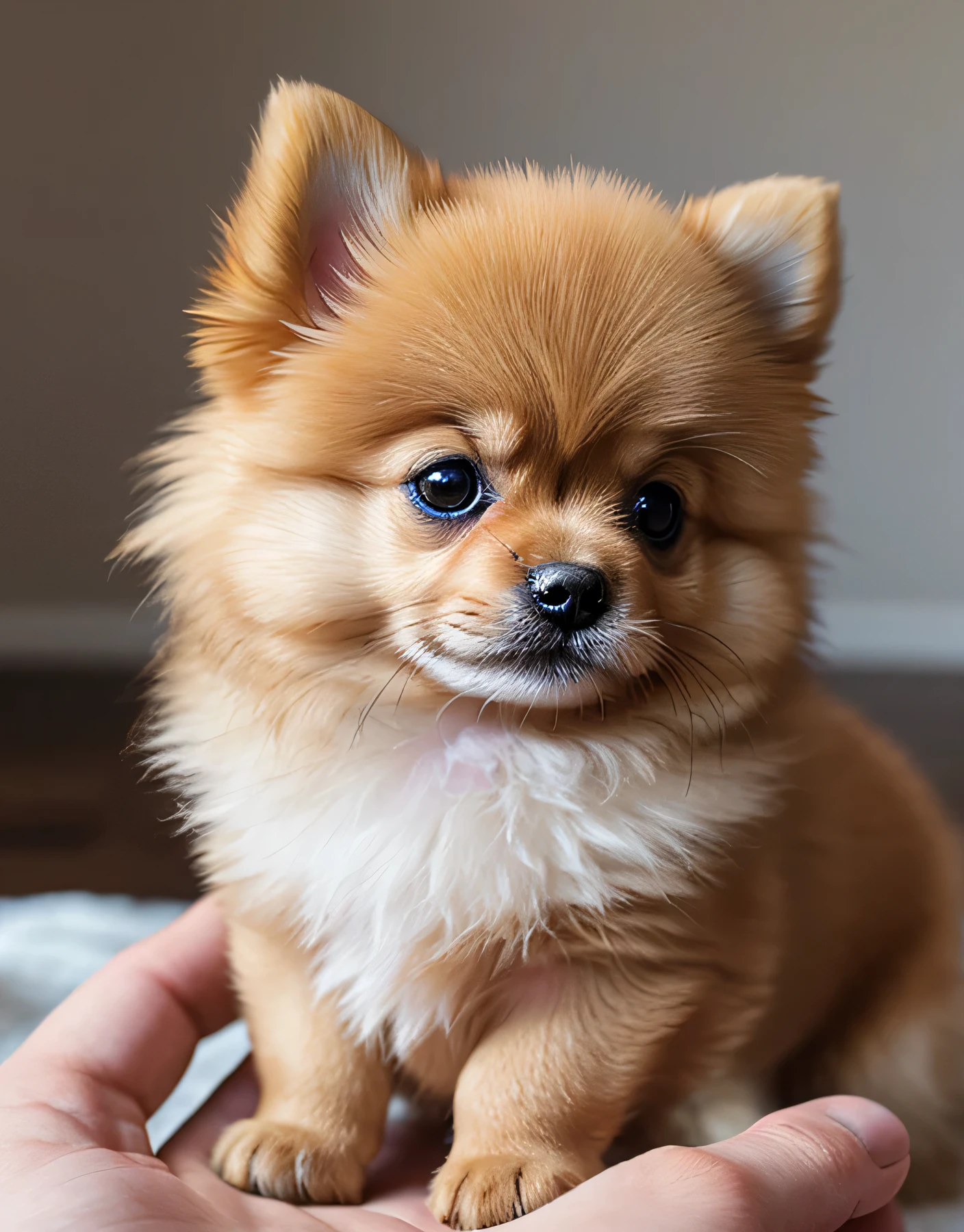 masterpiece, best quality, detailed, photorealistic, pomeranian puppy