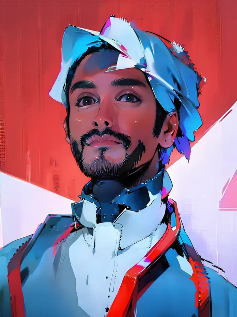 an asian man with clear face, no moustach, no beard, Nadech face, wearing an off-white traditional arabian clothing, thawb, white cloak with full sleeve, standing in an abstract neon background, looking up at the sky with a solemn expression, detailed face, beautiful detailed eyes, beautiful detailed lips, extremely detailed facial features, long eyelashes, photorealistic, 8k, high quality, dramatic lighting, cinematic, vibrant neon colors, surreal, hyper detailed