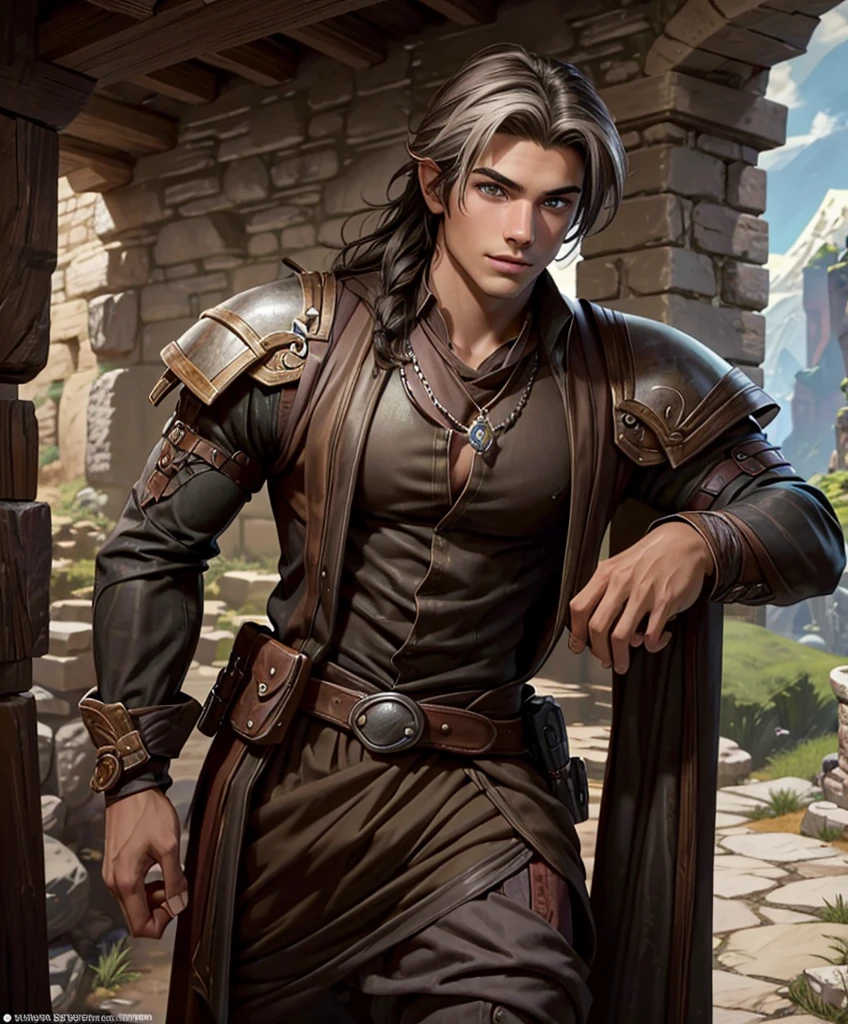 (((Luxurious white hair and sexy smirk.))) (((18 years old.))) (((18yo.))) (((Cute smirk.))) (((Single character image.))) (((1boy))) (((Looks like beefcake male fantasy character.))) (((1.))) (((18yo.))) (((Dressed in medieval fantasy attire.))) Cute guy. Hot guy.  (((Looks like Adonis.))) (((Dressed in medieval fantasy attire.))) (((Intense, sexy stare.))) (((Beautiful long sexy hair.))) Boyfriend in a fantasy setting. Looks like a fun-loving and heroic male adventurer for Dungeons & Dragons. Looks like a very attractive male adventurer for a high fantasy setting. Looks like a hot boyfriend. Looks like a handsome and rugged male adventurer for Dungeons & Dragons. Looks like a handsome male for a medieval fantasy setting. Looks like a Dungeons & Dragons adventurer, very cool and masculine hair style, black clothing, handsome, charming smile, adventurer, athletic build, excellent physique, confident, gorgeous face, gorgeous body,  detailed and intricate, fantasy setting,fantasy art, dungeons & dragons, fantasy adventurer, fantasy NPC, attractive male in his mid 20's, ultra detailed, epic masterpiece, ultra detailed, intricate details, digital art, unreal engine, 8k, ultra HD, centered image award winning, fantasy art concept, digital art, centered image, flirting with viewer, best quality:1.0,hyperealistic:1.0,photorealistic:1.0,madly detailed CG unity 8k wallpaper:1.0,masterpiece:1.3,madly detailed photo:1.2, hyper-realistic lifelike texture:1.4, picture-perfect:1.0,8k, HQ,best quality:1.0,

 best quality:1.0,hyperealistic:1.0,photorealistic:1.0,madly detailed CG unity 8k wallpaper:1.0,masterpiece:1.3,madly detailed photo:1.2, hyper-realistic lifelike texture:1.4, picture-perfect:1.0,8k, HQ,best quality:1.0,


